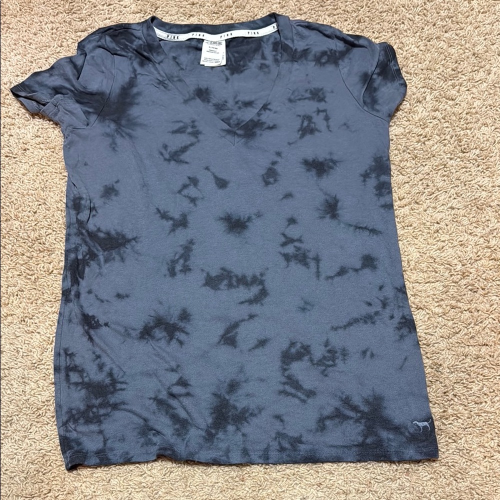 PINK Victoria's Secret Tie-Dye Top - Black and Gray